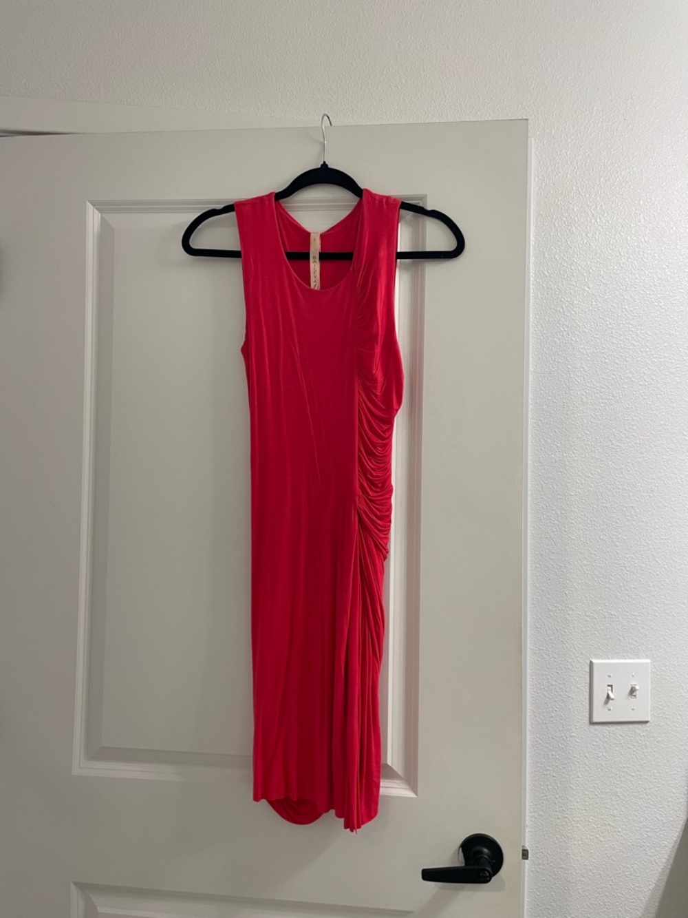Bailey 44 Pink Ruched Side Midi Dress